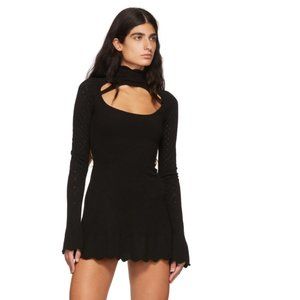 Danielle Guizio Black Dress pointelle Black Wool